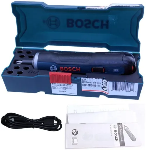 Wokee Bosch Go Visseuse sans fil de qualité supérieure, 3,6 V, chargeur  USB, 1,5 Ah, tournevis de précision
